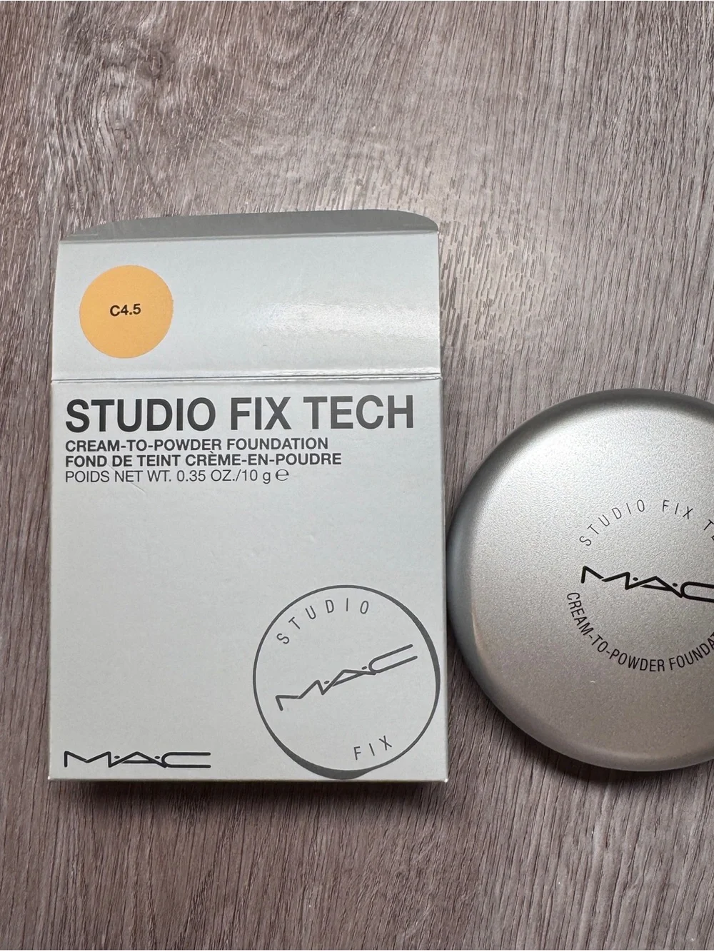 MAC Studio Fix Tech Cream-To-Powder Foundation C4.5 Natural Matte Finish 10g NIB